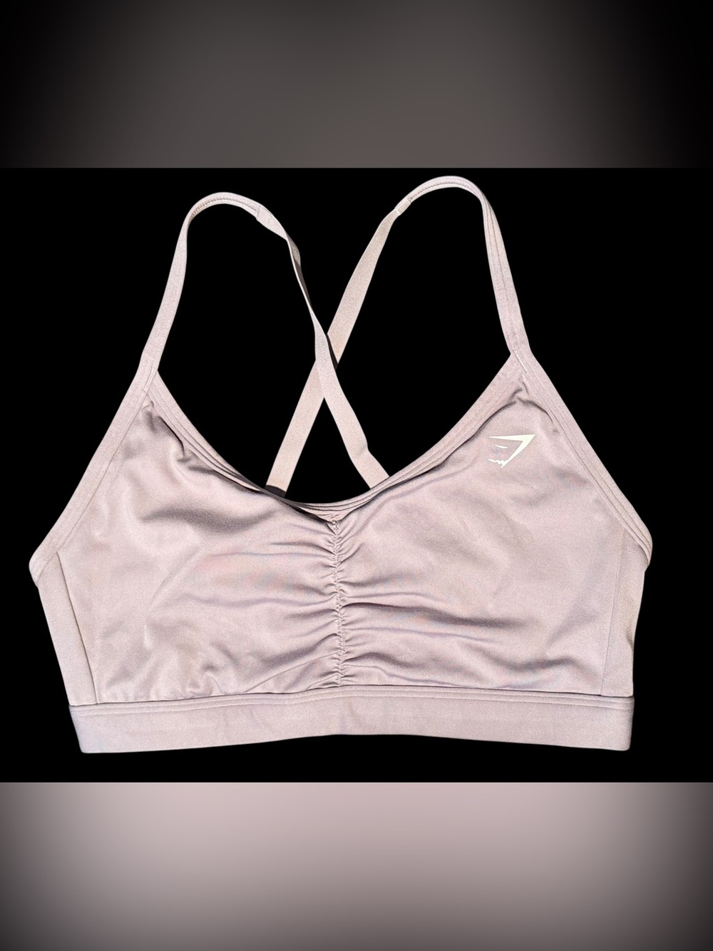 Gymshark Ruched Sports Bra Womens Small Lavender Purple Cross Back Strappy